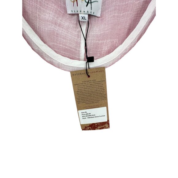 Aria Women's Sleeveless Layered‎ Tank Top XL Pink & White Cotton Blend - Picture 4 of 11